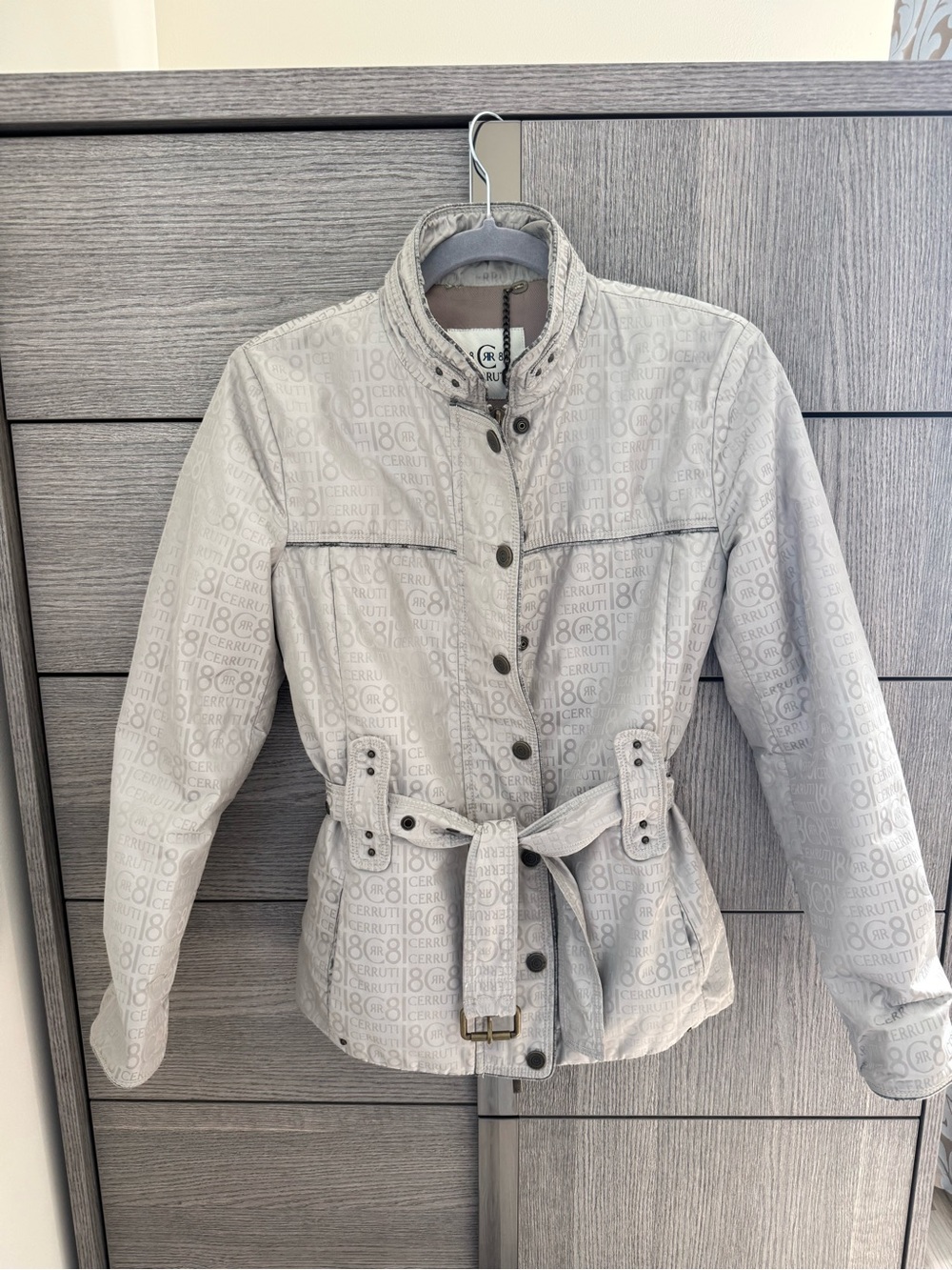 Cerruti 1881 Light Gray Belted Utility Jacket